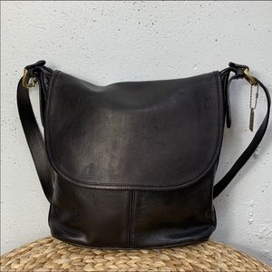 Vintage Coach Whitney Black Leather Shoulder Bag